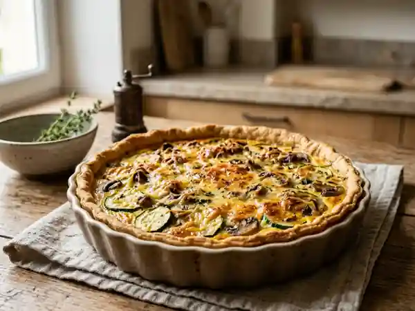 Quiche fondante courgettes et champignons - Photo de présentation