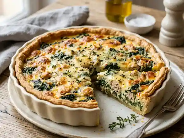 Quiche fondante épinards et thon - Photo de présentation