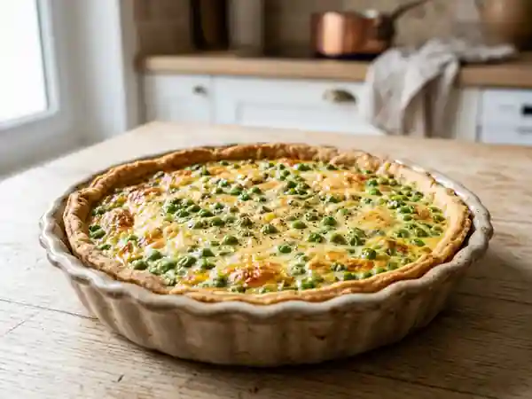 Quiche Fondante aux Petits Pois et Fromage - Photo de présentation