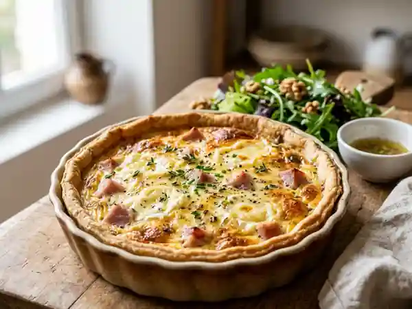 Quiche au Saint-Marcellin crémeux et jambon - Photo de présentation