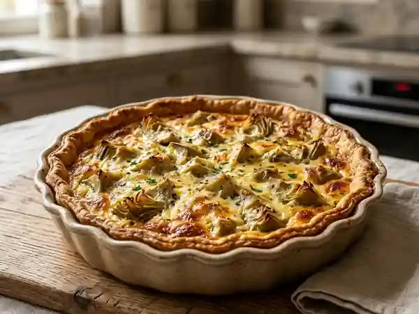 Quiche gourmande aux cœurs et fonds d'artichaut - Photo de présentation