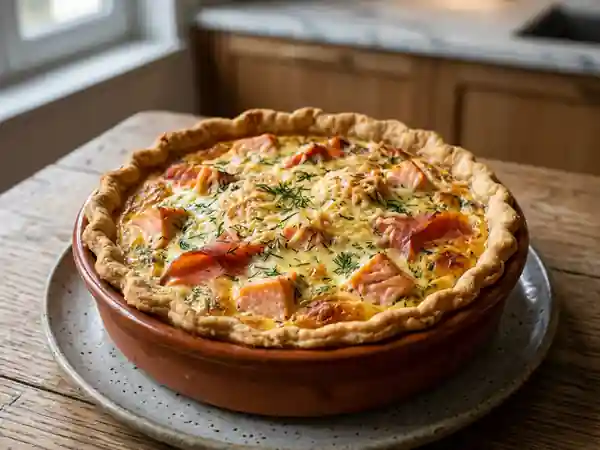 Quiche gourmande aux deux saumons : recette facile et savoureuse - Photo de présentation