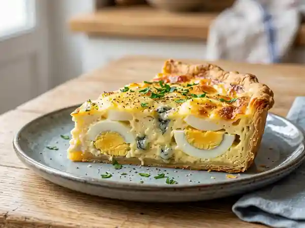 Quiche Fondante au Roquefort et Œufs Durs - Photo de présentation