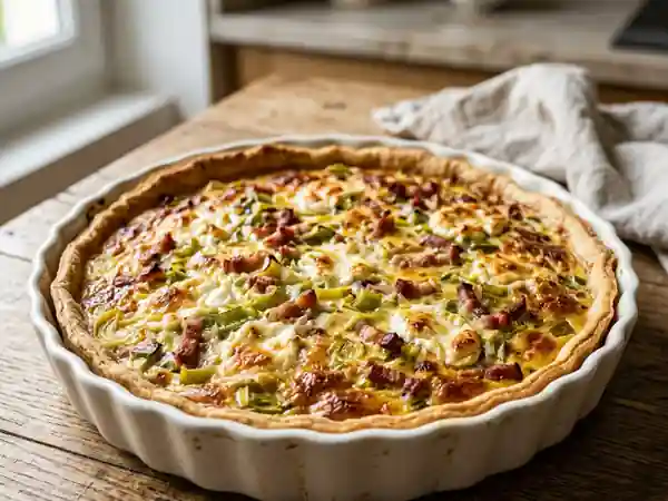Quiche Fondante Poireaux, Chèvre & Lardons - Photo de présentation