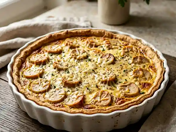 Quiche gourmande aux quenelles et fromage fondant - Photo de présentation