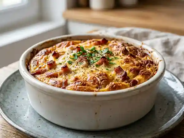 Quiche lorraine fondante et sans pâte - Photo de présentation