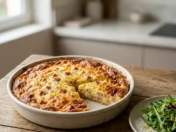 Quiche sans pâte au jambon et gruyère : recette facile et gourmande - Photo de présentation