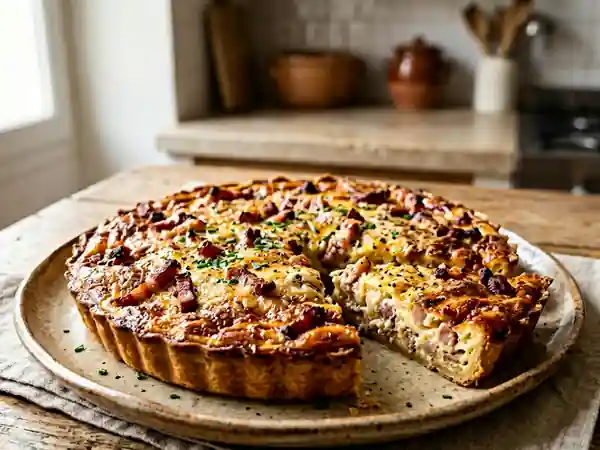 Quiche sans pâte au lard fumé : recette facile et gourmande - Photo de présentation