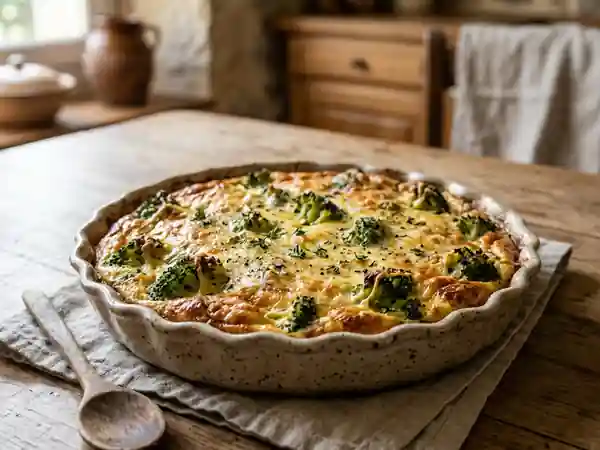 Quiche sans pâte aux brocolis : recette facile et savoureuse - Photo de présentation