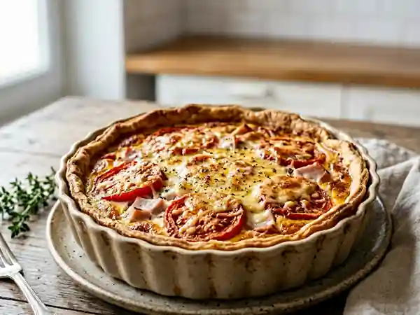 Quiche tomate jambon ultra-moelleuse - Photo de présentation