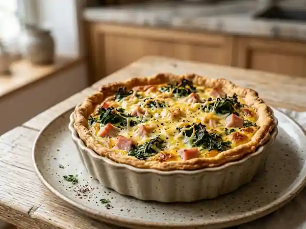 Quiche rustique au chou frisé et jambon - Photo de présentation