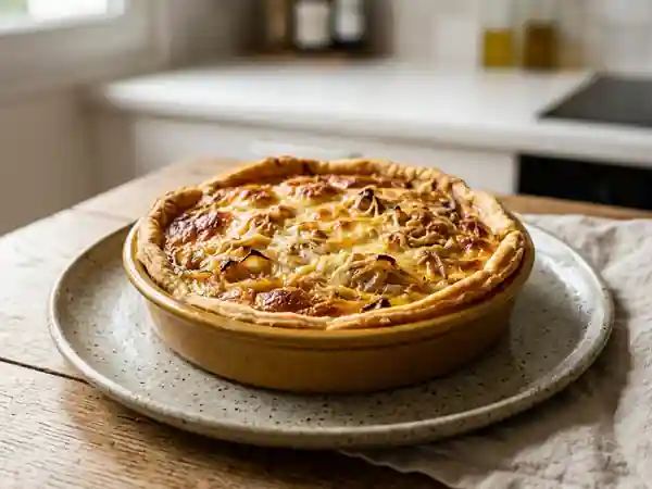 Quiche fondante Comté et oignons caramélisés - Photo de présentation