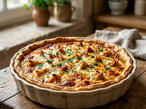 Quiche savoureuse au crabe et paprika - Photo de présentation