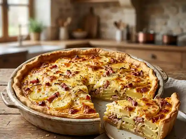 Quiche rustique aux pommes de terre et lardons - Photo de présentation
