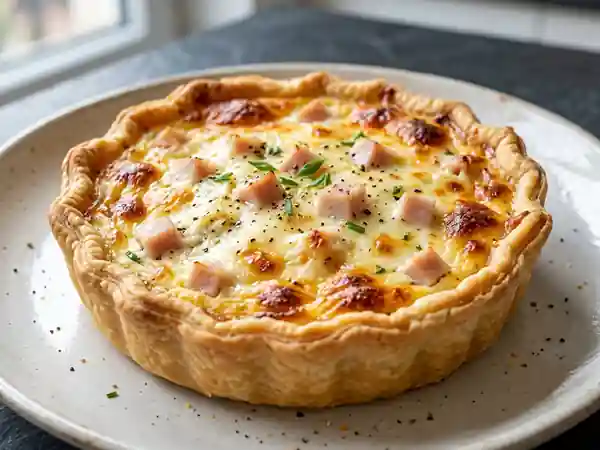 Quiche fondante jambon, ricotta et mozzarella - Photo de présentation