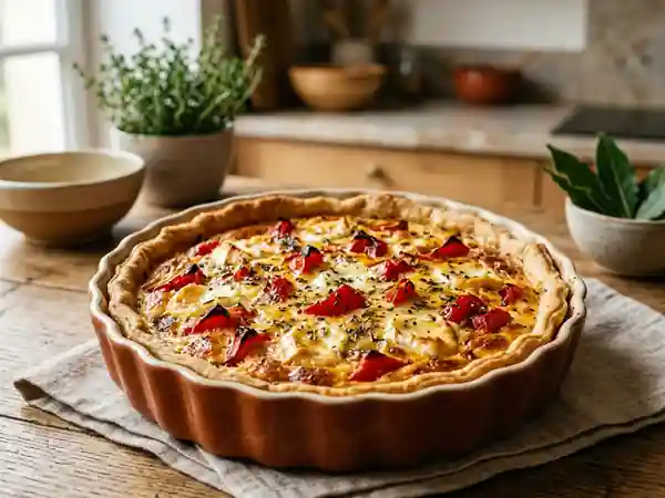 Quiche fondante poivron et chèvre frais - Photo de présentation
