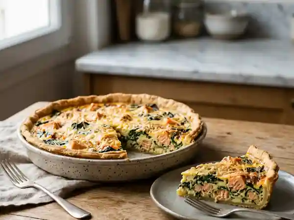 Quiche Fondante Saumon et Épinards Frais - Photo de présentation