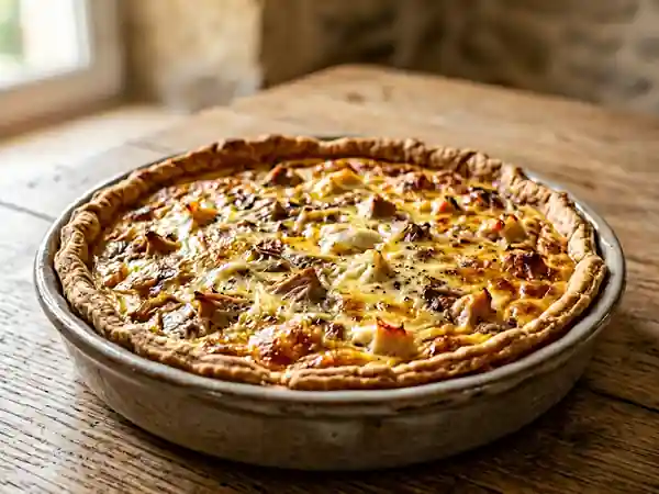 Quiche onctueuse au thon et crabe fondant - Photo de présentation