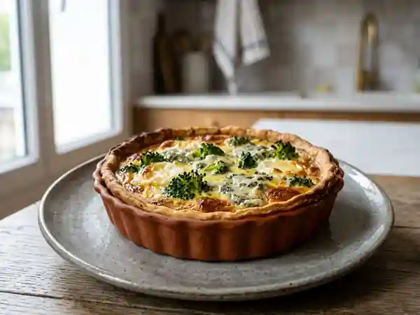 Quiche onctueuse au brocoli et duo de fromages - Photo de présentation