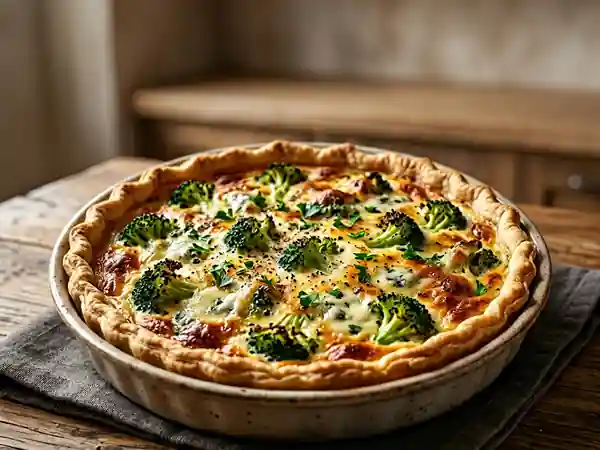Quiche fondante brocoli et roquefort - Photo de présentation