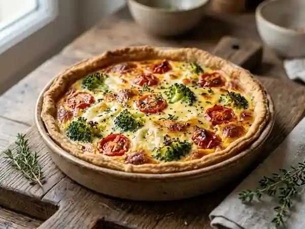 Quiche fondante au Saint-Marcellin et brocoli - Photo de présentation
