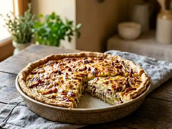 Quiche fondante aux endives et lardons fumés - Photo de présentation