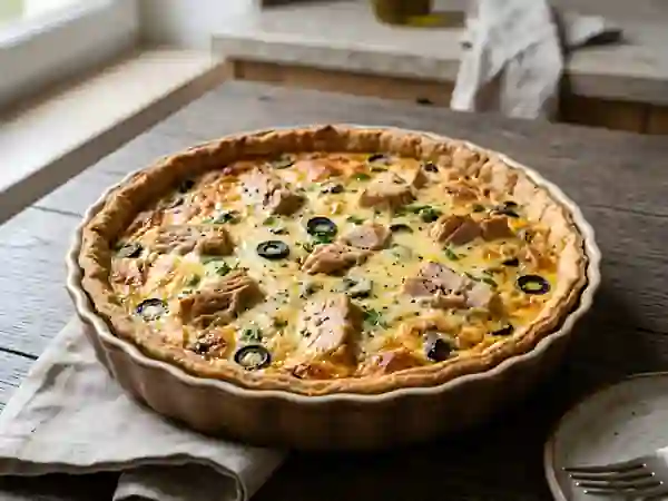 Quiche thon-olives : gratinée - Photo de présentation
