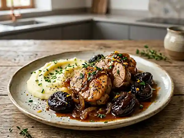 Râble de lapin fondant aux pruneaux et épices douces - Photo de présentation
