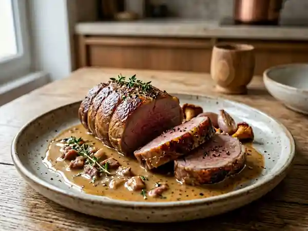 Râble de lièvre à la jurassienne, sauce onctueuse - Photo de présentation