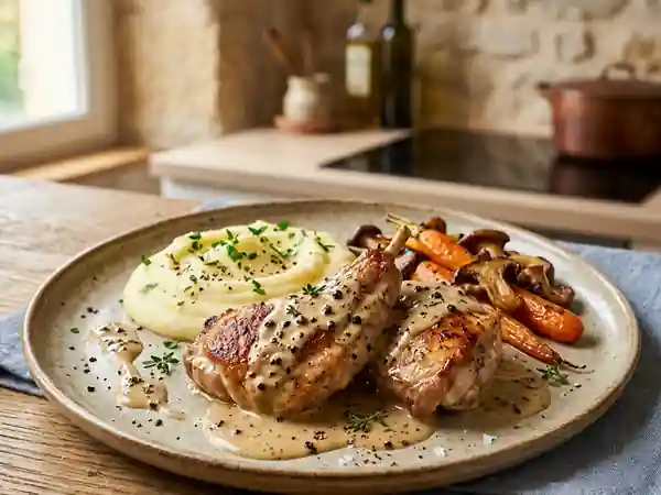 Râbles de lapin au poivre noir et crème onctueuse - Photo de présentation
