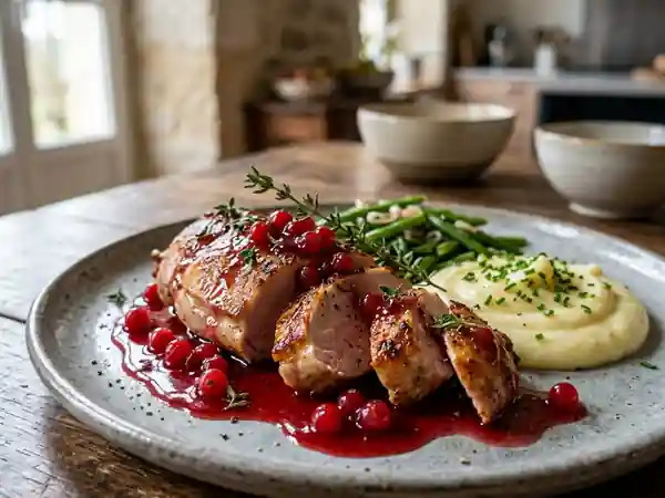 Râbles de lapin rôtis au jus de groseilles - Photo de présentation