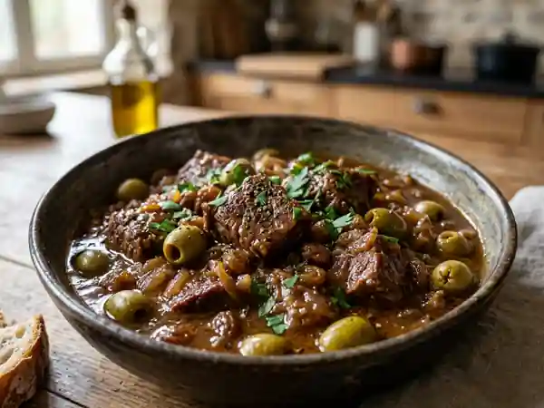 Bœuf mijoté aux olives et raisins - Photo de présentation