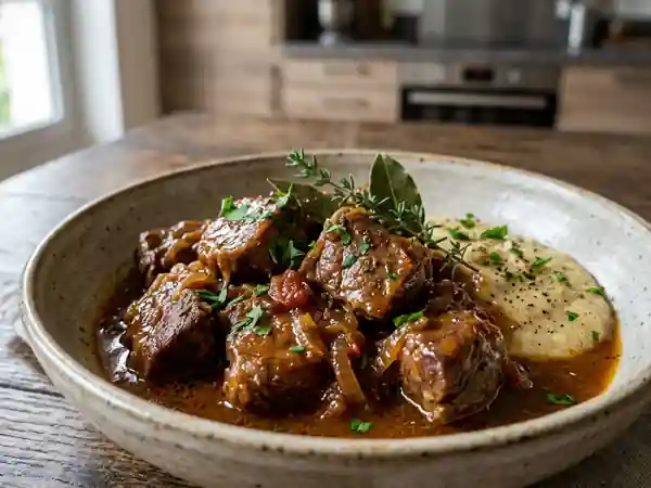 Ragoût de Cabri Corse Fondant au Vin Blanc - Photo de présentation