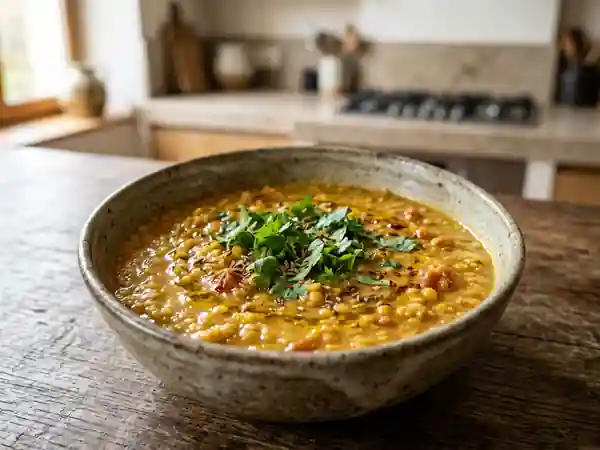 Dahl de lentilles corail onctueux et épicé - Photo de présentation