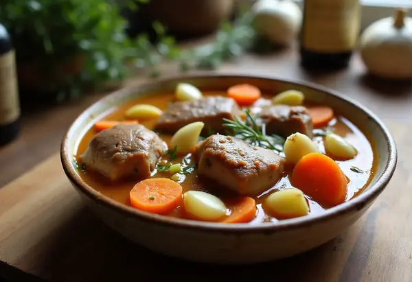 Ragoût d'oie aux petits légumes fondants