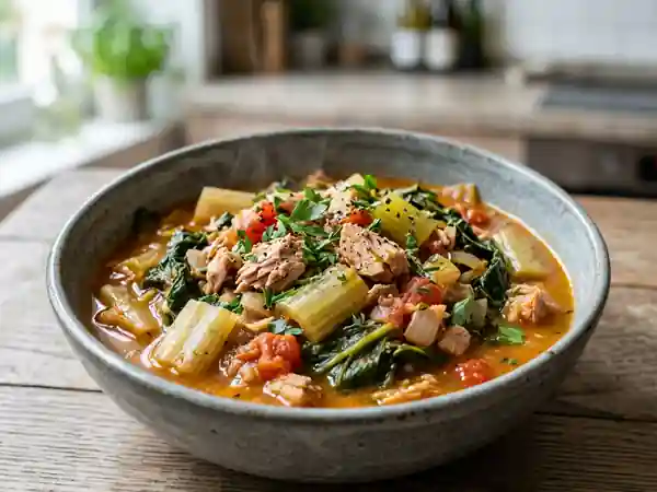 Ragoût de blettes fondant au thon et tomate - Photo de présentation