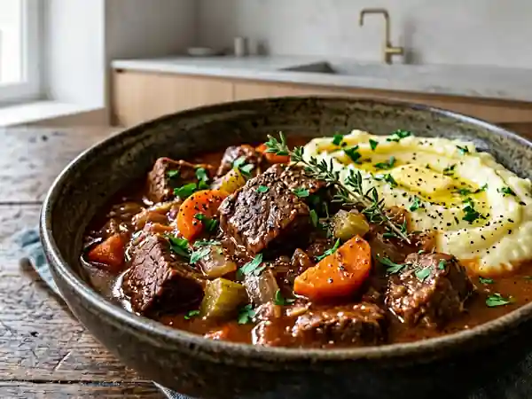 Ragoût de cœur de bœuf fondant aux légumes - Photo de présentation