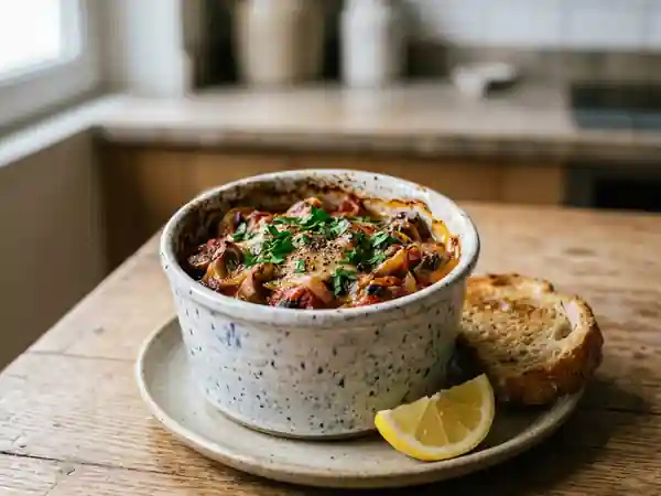 Ramequins de champignons à la grecque savoureux et faciles - Photo de présentation