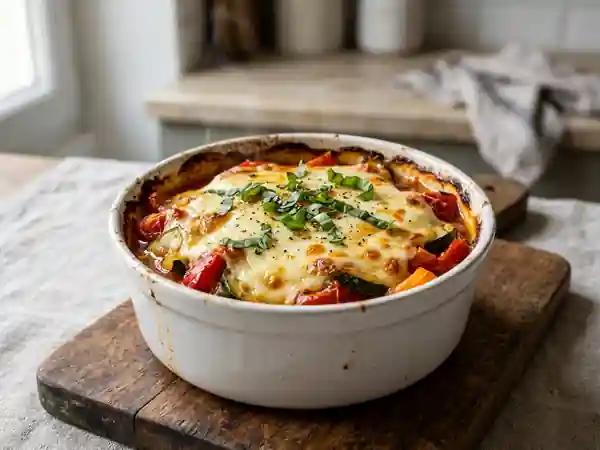 Ramequins de légumes fondants à la mozzarella gratinée - Photo de présentation
