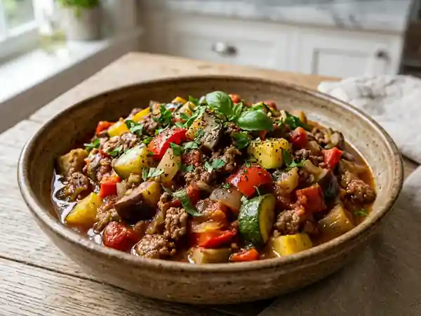 Ratatouille Maison Savoureuse à la Viande Hachée - Photo de présentation