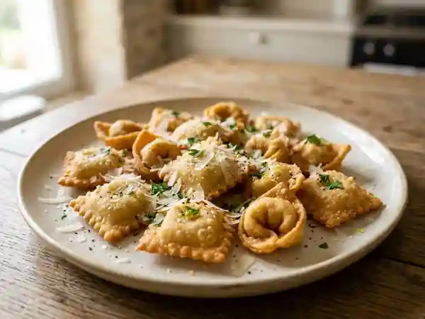 Trio de pâtes frites au parmesan - Photo de présentation