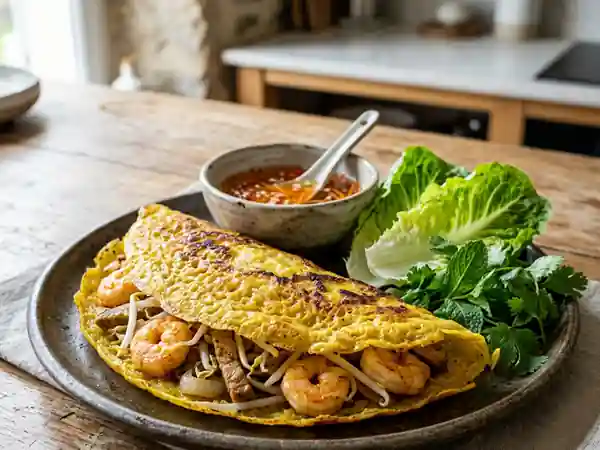 Recette Authentique de Crêpes Vietnamiennes Bánh Xèo - Photo de présentation