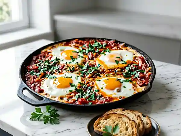 Recette Authentique de La Ojja de Nabeul : Plat Tunisien Épicé aux Œufs et Tomates - Photo de présentation