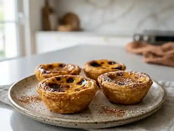 Pasteis de nata : crème fondante et feuilletage - Photo de présentation