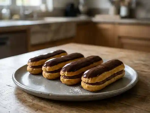 Éclairs au chocolat noir et crème onctueuse - Photo de présentation