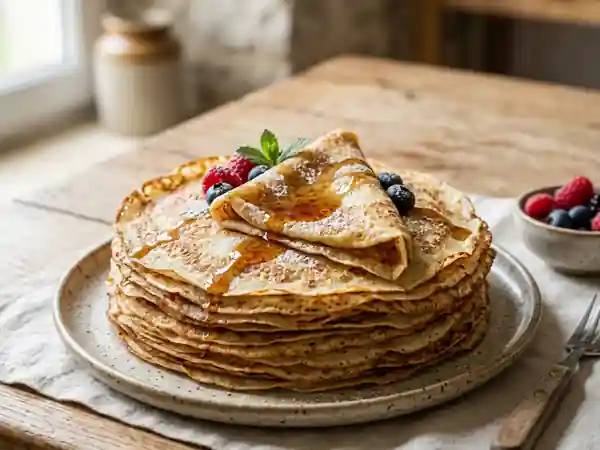 Recette facile et rapide de crêpes moelleuses pour 1 personne - Photo de présentation