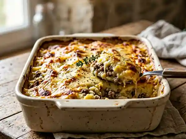 Parmentier fondant au bœuf et fromage doré - Photo de présentation