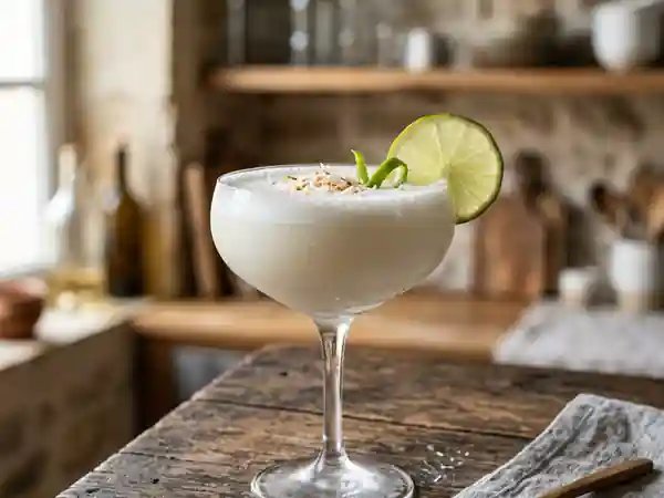 Recette traditionnelle de Batida de coco crémeuse et rafraîchissante - Photo de présentation