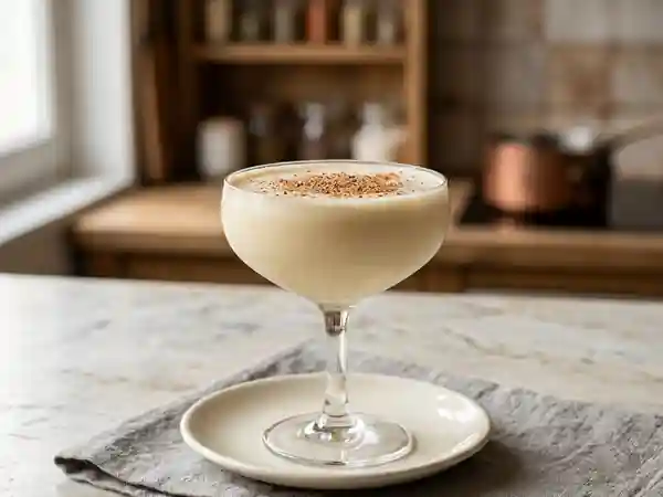 Recette traditionnelle de Egg Nog crémeux et épicé - Photo de présentation