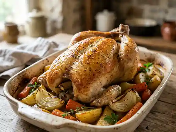 Recette traditionnelle de Faverolles au poulet et légumes - Photo de présentation